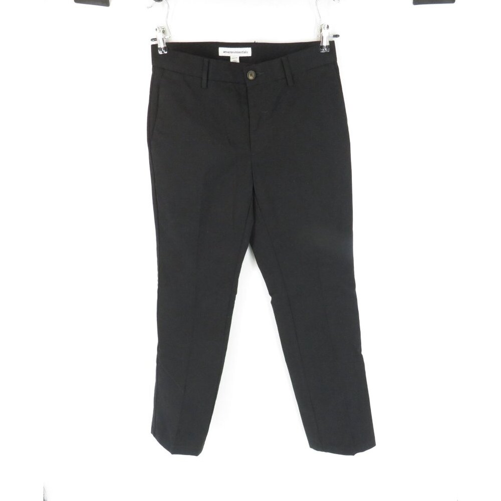 Amazon Essentials Mens Black Slim-Fit Dress Pants 29x29 Flat-Front NWT